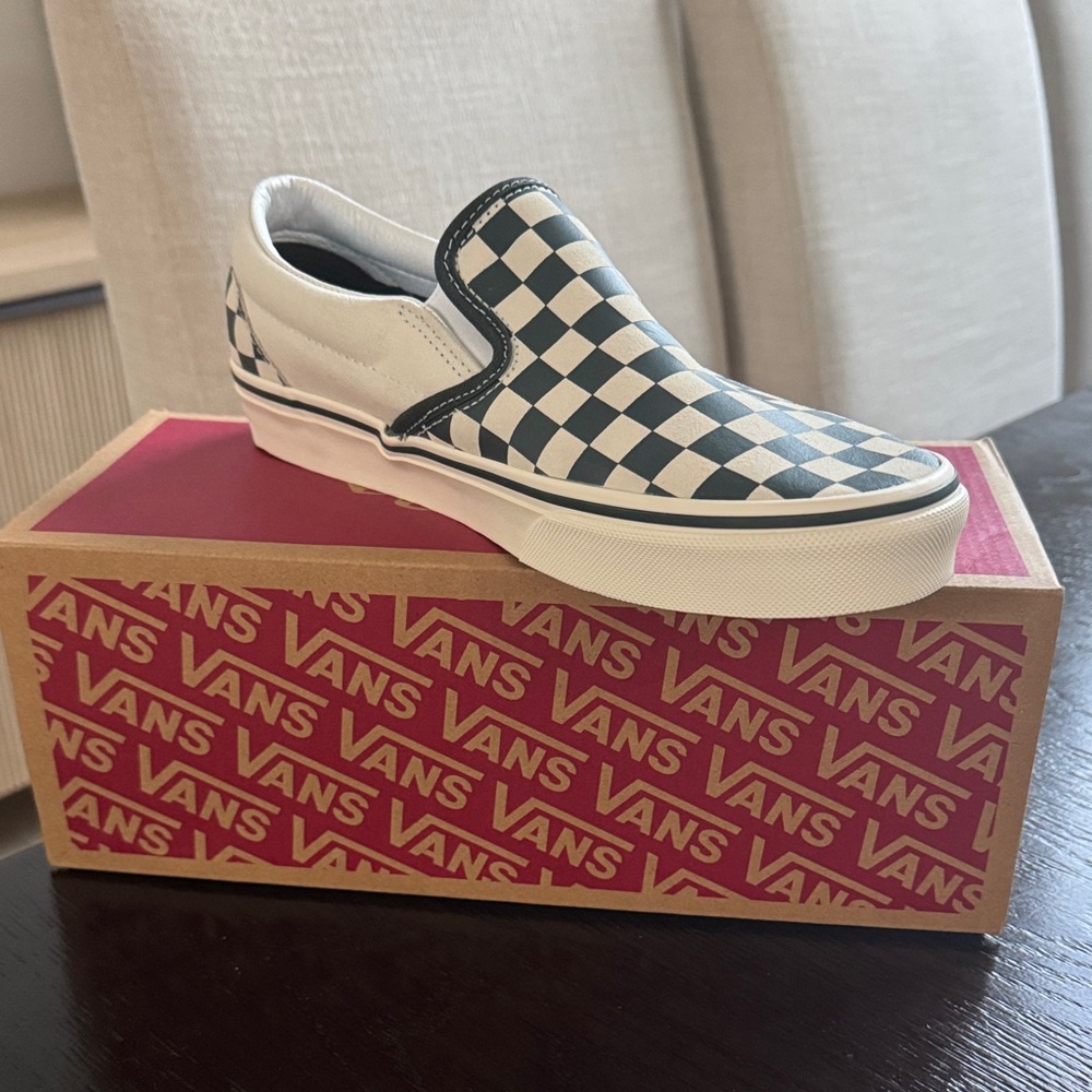 Vans Black and White Checkerboard Slip-Ons